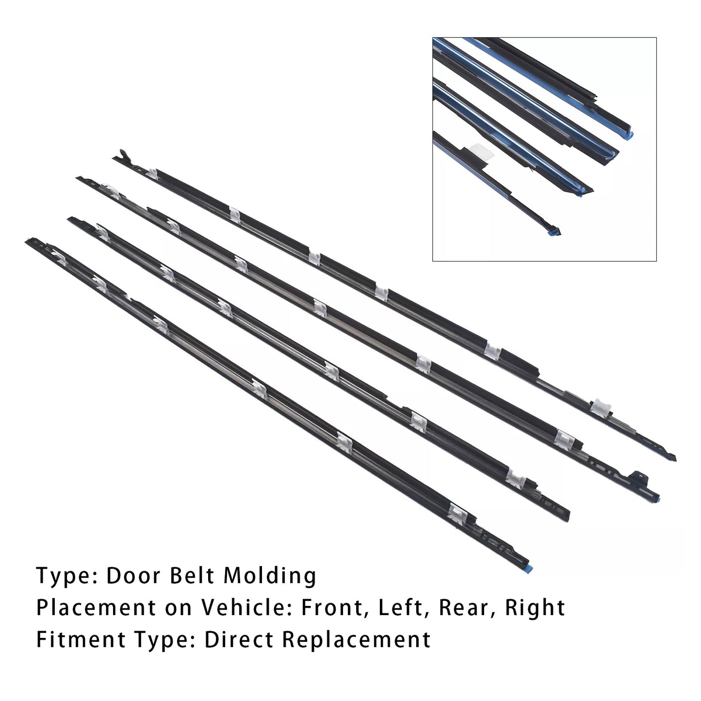 1996-1998 Lexus LX450 4PCS Door Belt Molding 75710-60021 75730-60020