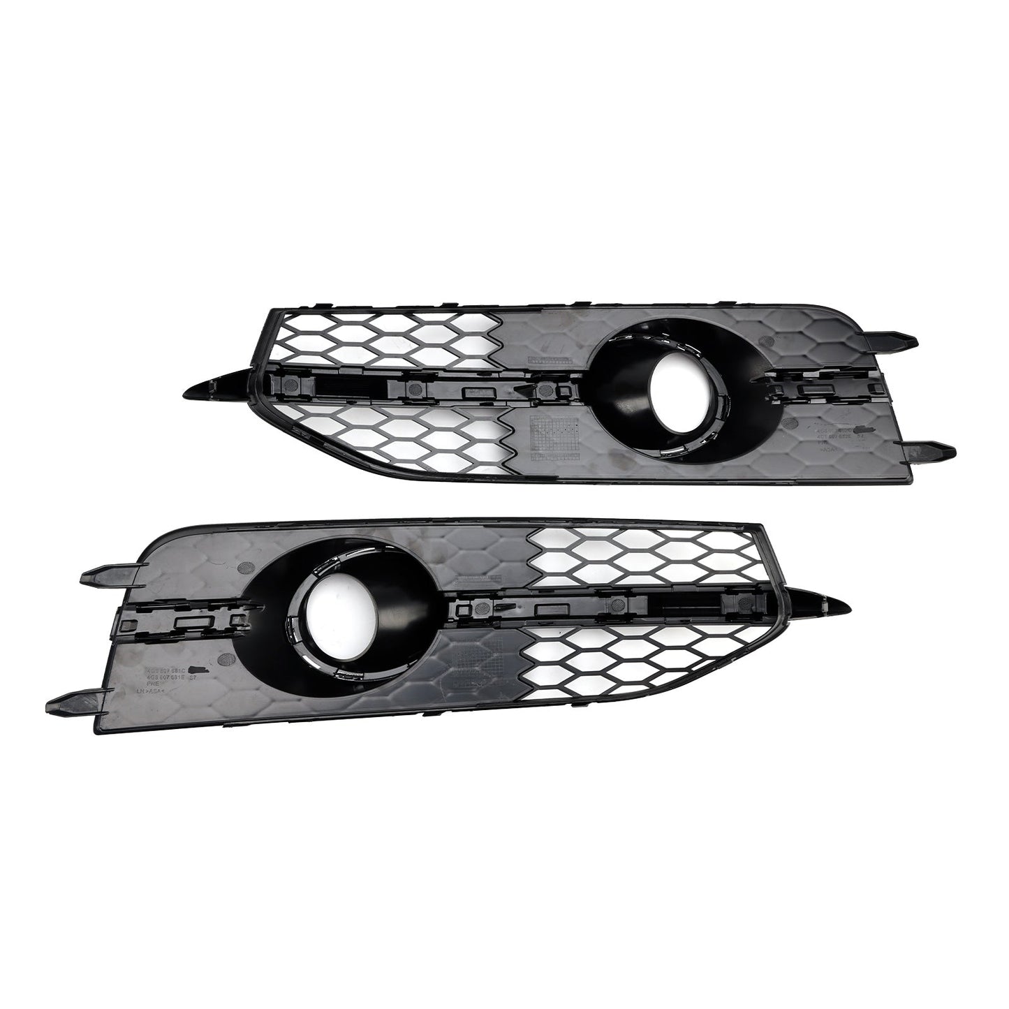 2012-2015 Audi A7 S-Line S7 Black Front Bumper Fog Light Grille Cover Bezel