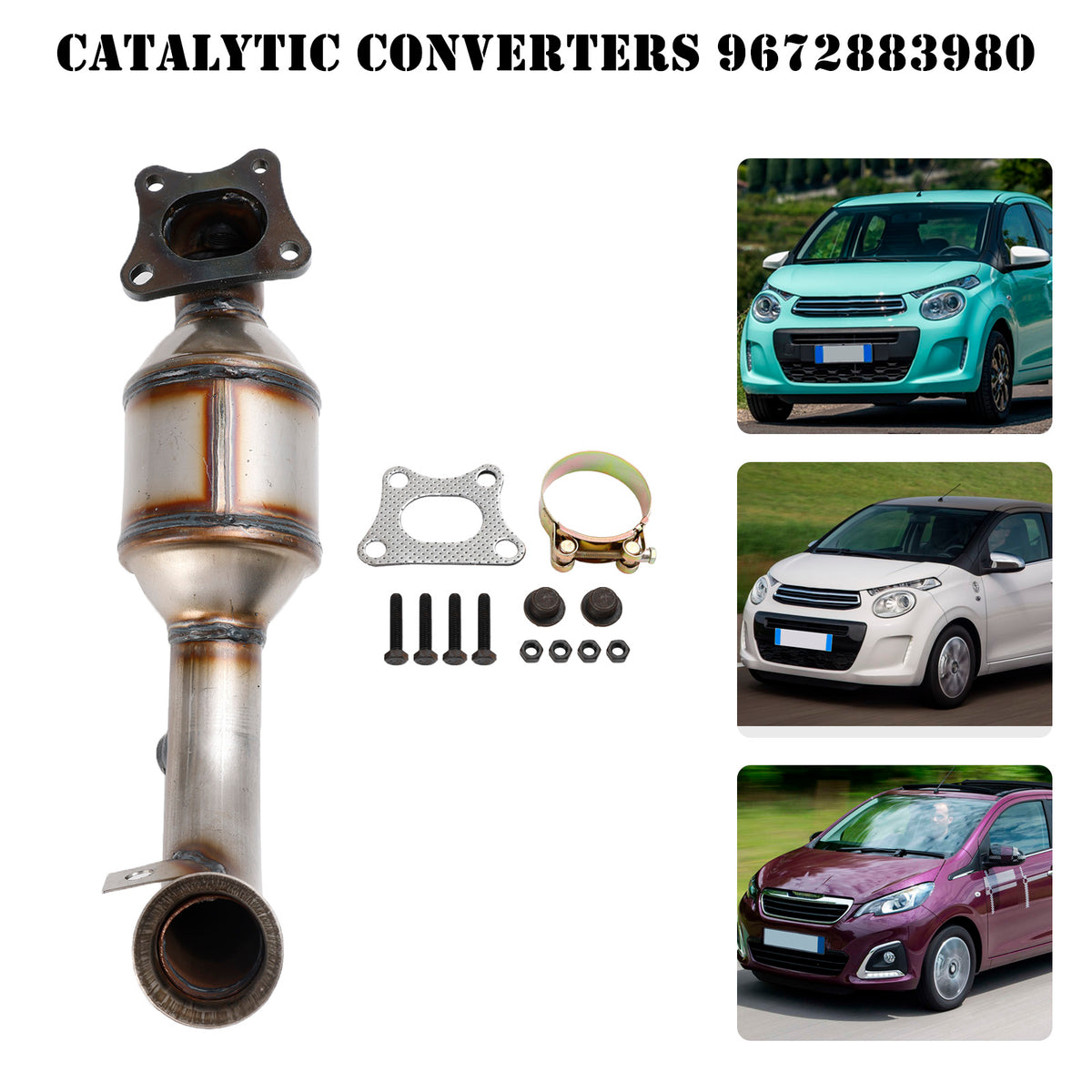 Catalytic Converter 9822117480 Fits For Peugeot 108 208 301 308 II 1.2 VTi
