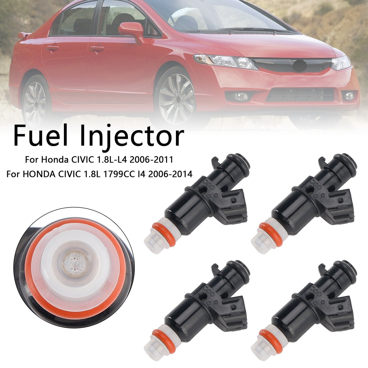 4PCS Fuel Injector 16450-PWC-J01 Fit HONDA CIVIC 1.8L 2006-2014 MP4274