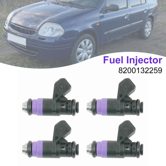 4Pcs Fuel Injector For Renault Clio Laguna Megane Scénic 1.4 1.6 8200132259
