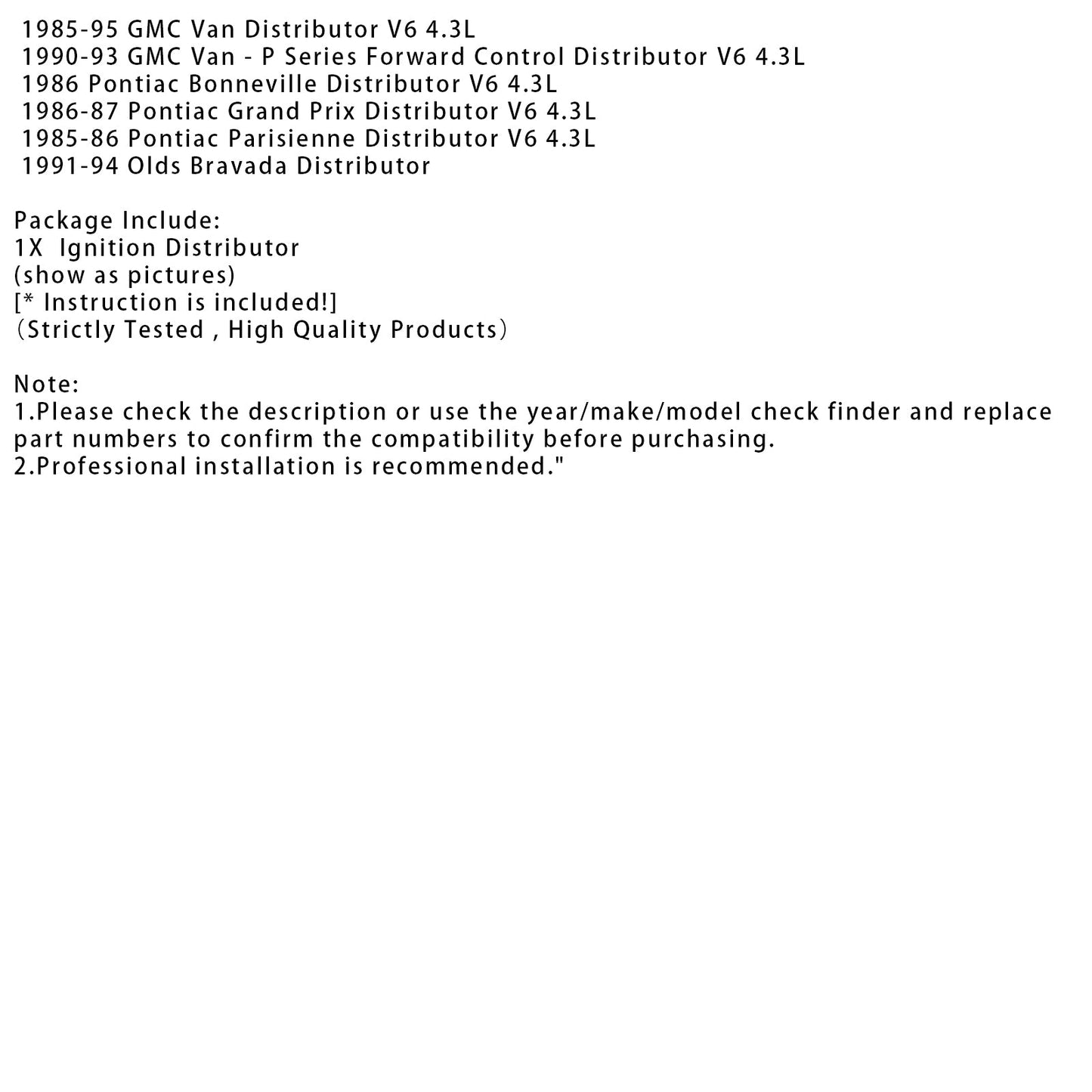 1985-1987 GMC Caballero Distributor V6 4.3L High Performance Ignition Distributor 841635 GM23