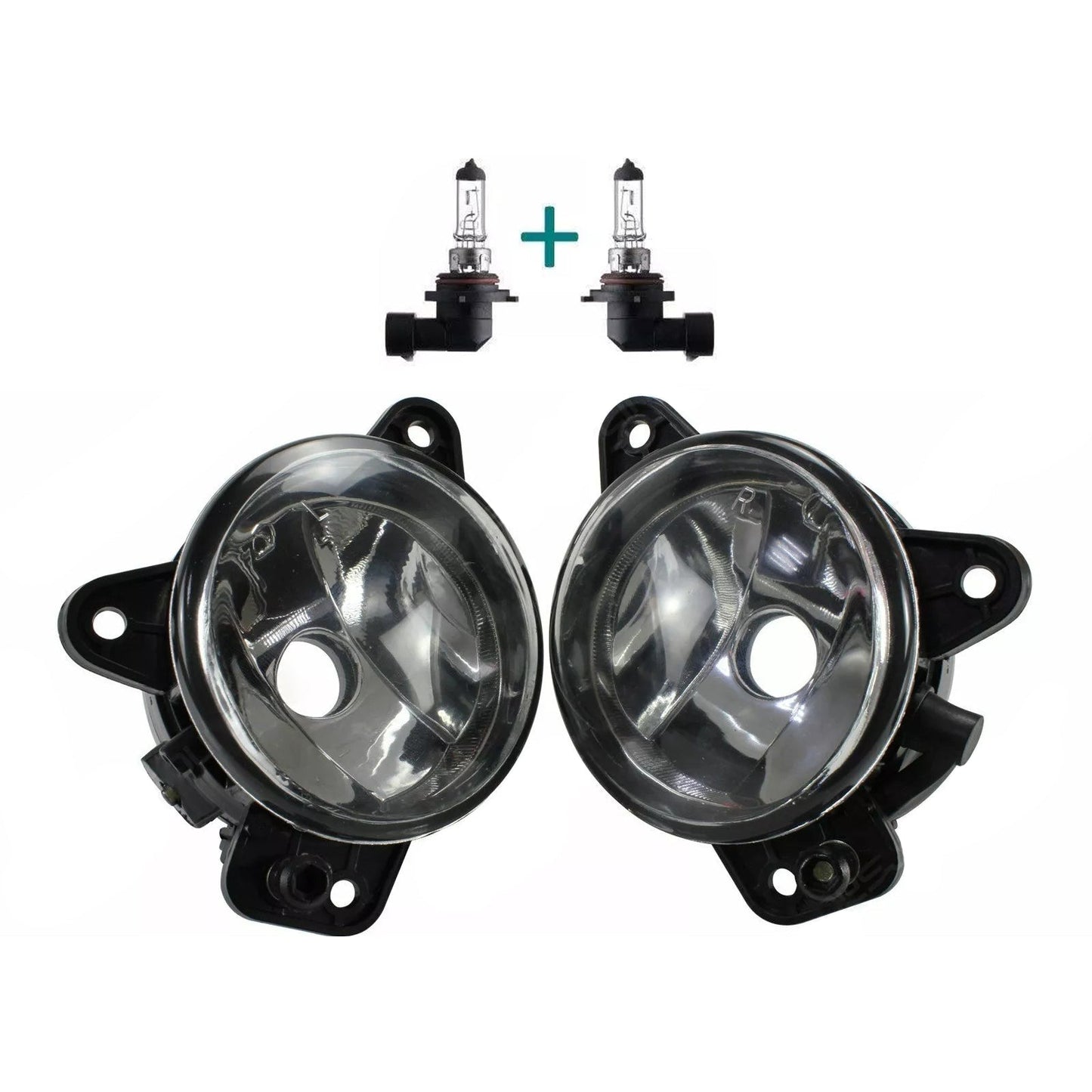 Pair Front Fog Light With Bulbs For VW Transporter T5 & Caravelle 2003-2010