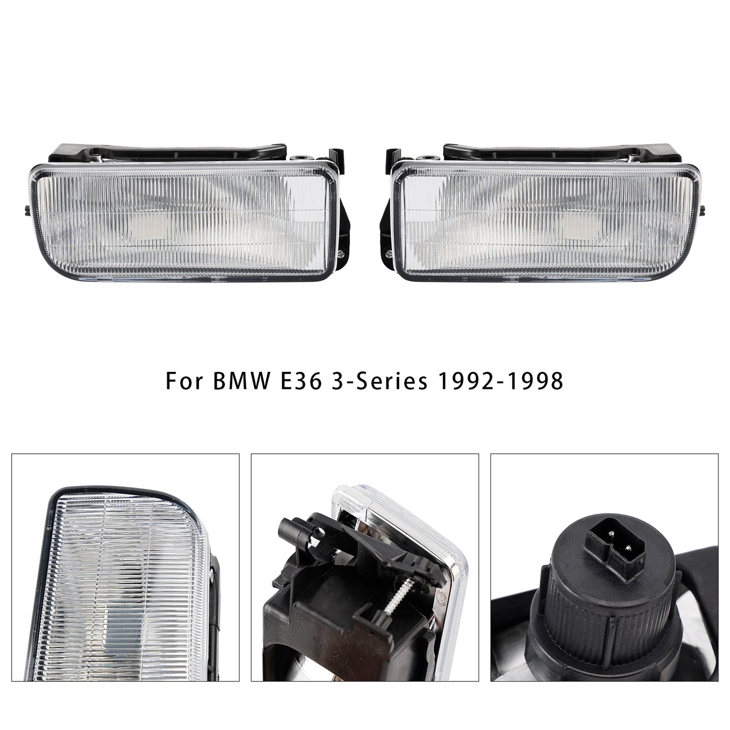 1992-1998 BMW E36 3-Series Pair Front Bumper Fog Light Without Bulbs