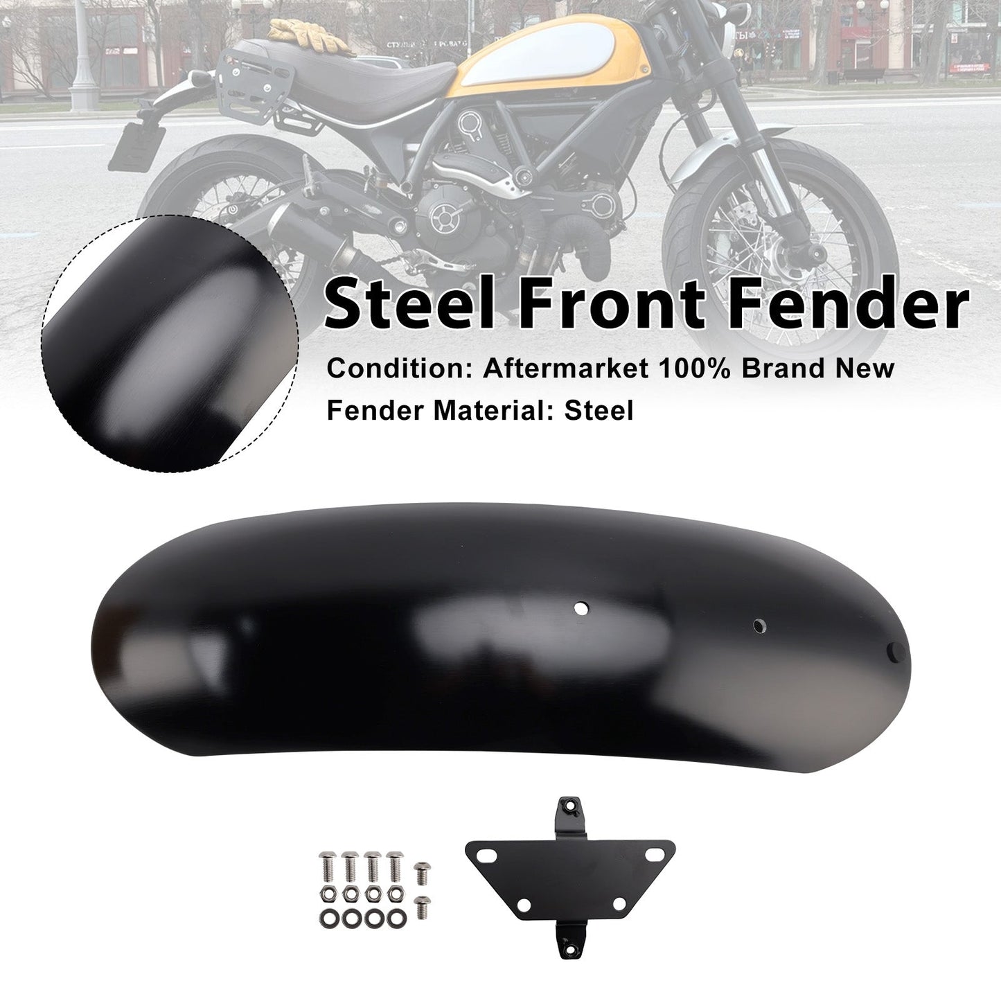 2018-2025 For Ducati Scrambler 1100 ( PRO/Sport/Spezial/ Dark PRO/Sport PRO ) Steel Front Fender Mudguard