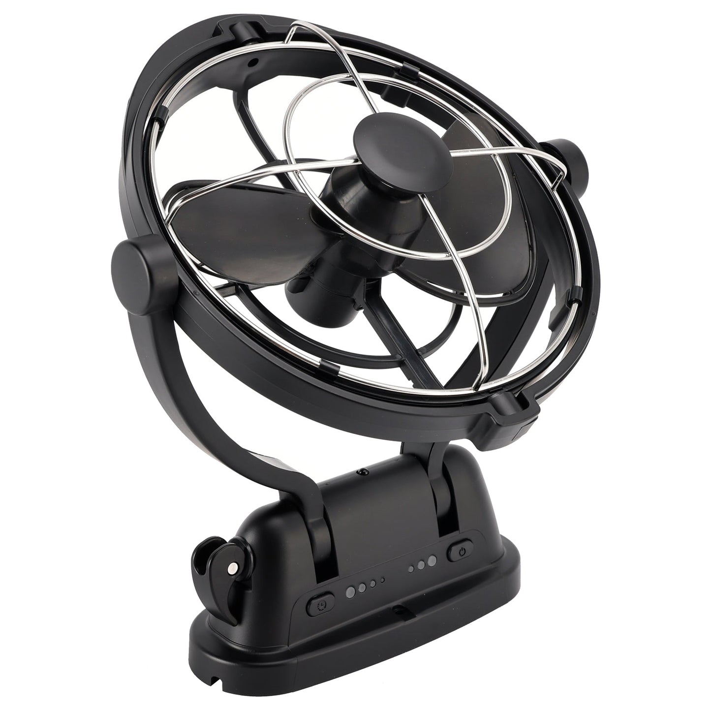 12V/24V Auto-Sensing Low-Power Draw Fan For Boats and RV Black