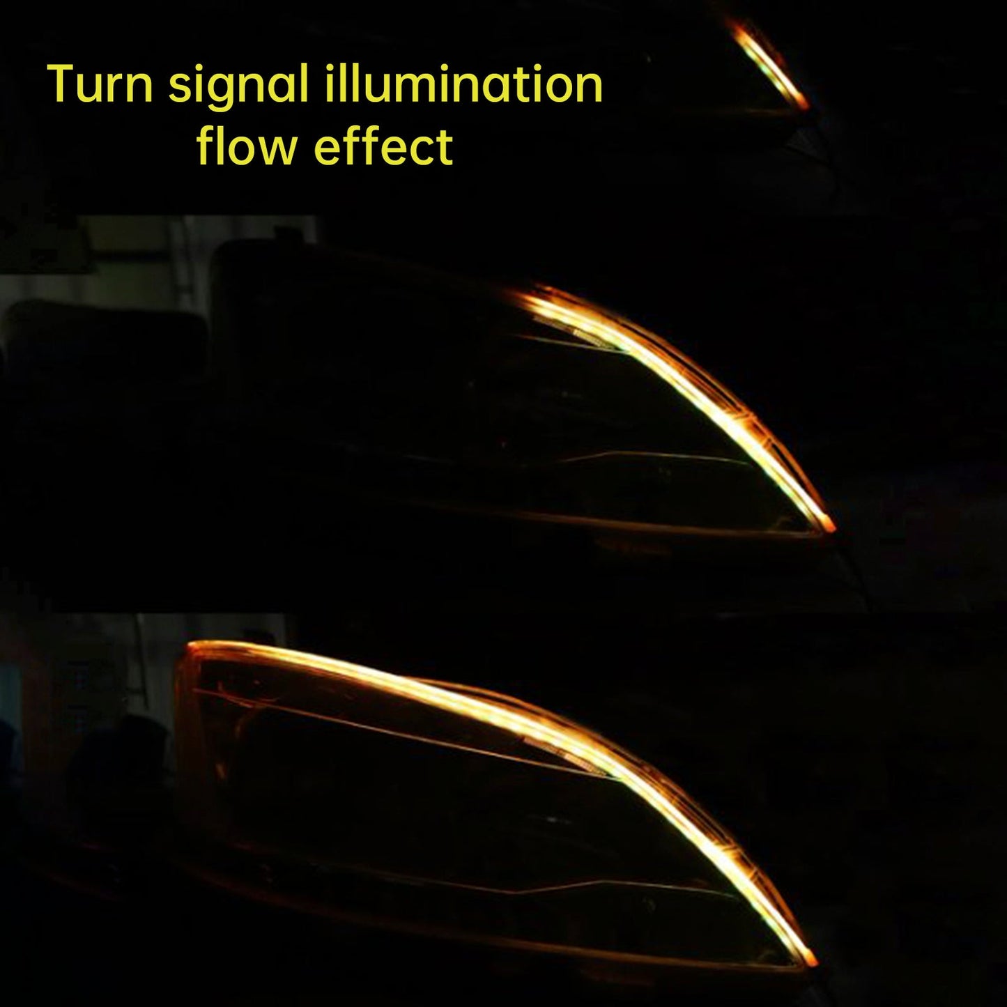 Ultra Thin Car LED Headlight Daytime Running Iridescent Light Eyebrow Strip With APP Controller 60cm