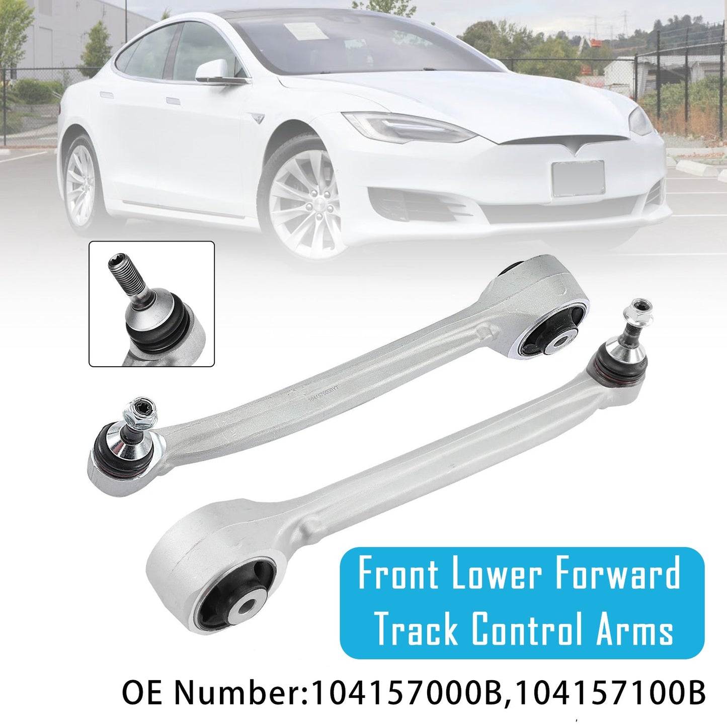 2x Front Lower Forward Track Control Arms For Tesla Model S 5YJS 2016-2022 75D AWD Hatchback 104157000B