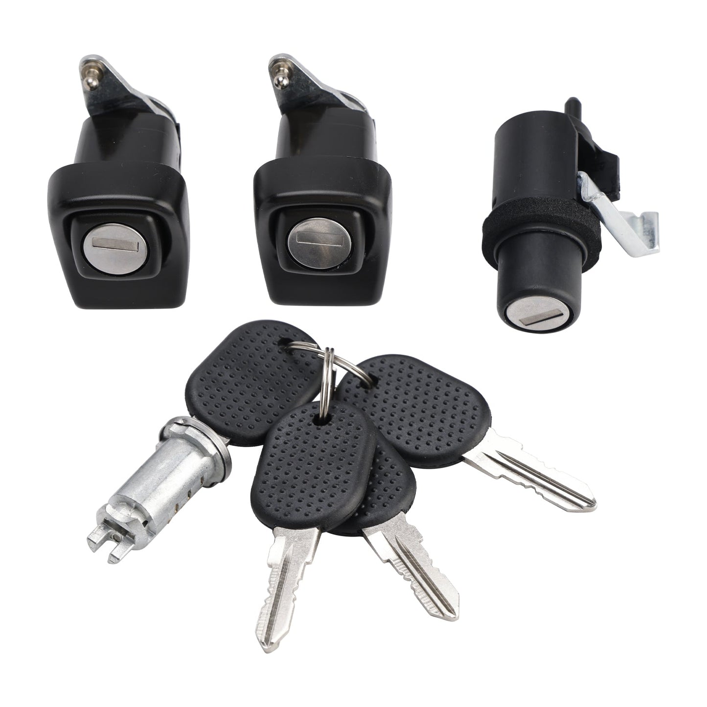 Right and Left Door Lock Kit + Bonnet + Cylinder + 4 Keys For Fiat Panda 85/104