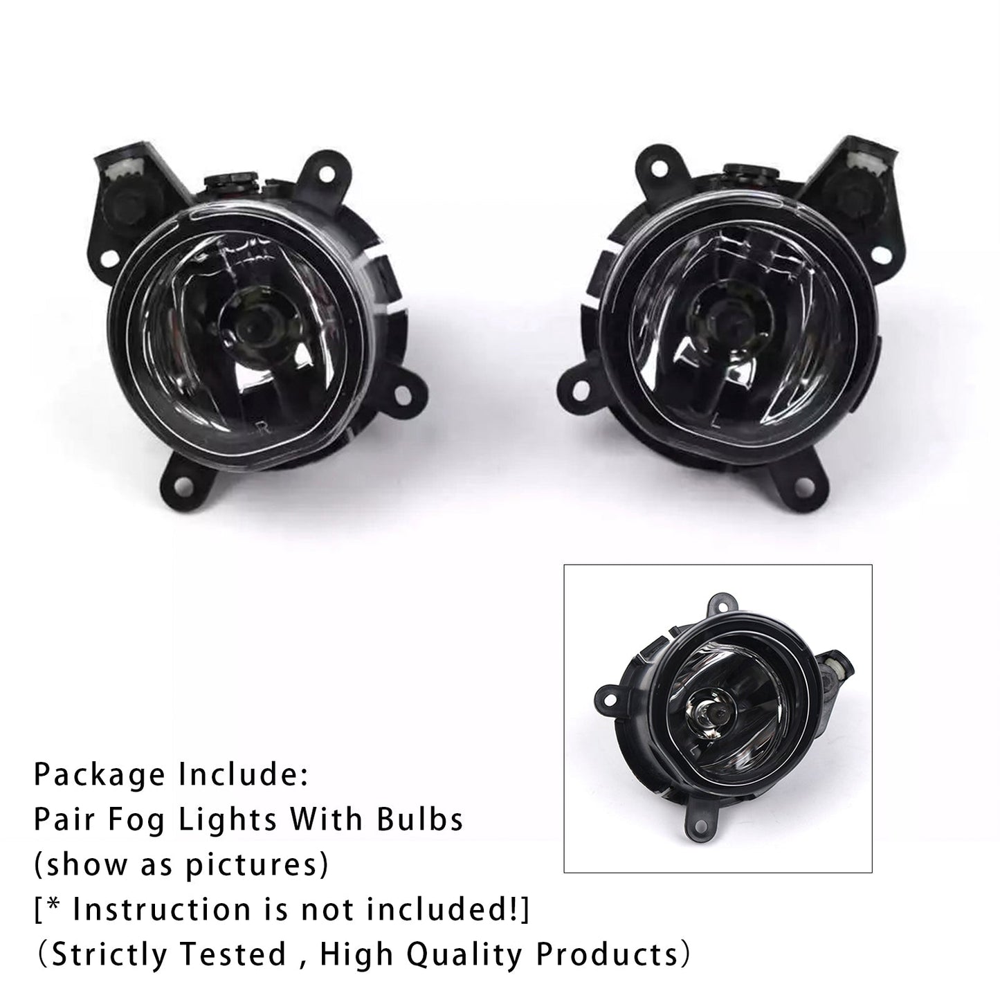 Pair Front Bumper Fog Lights For Mini Cooper One R50 R52 R53 63176925050