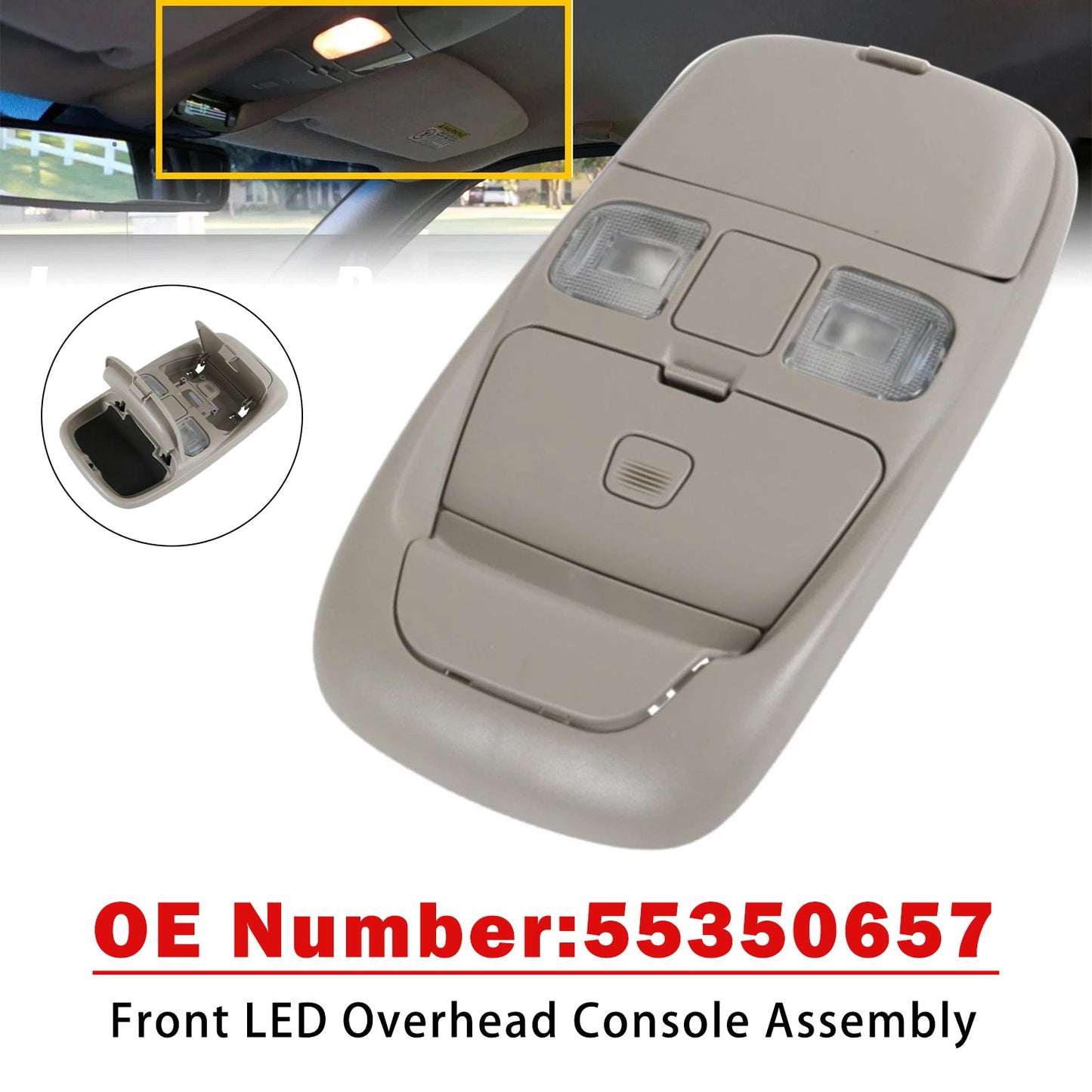 Front LED Overhead Console 55350657 For Dodge Ram 1500 2500 3500 1998-2002