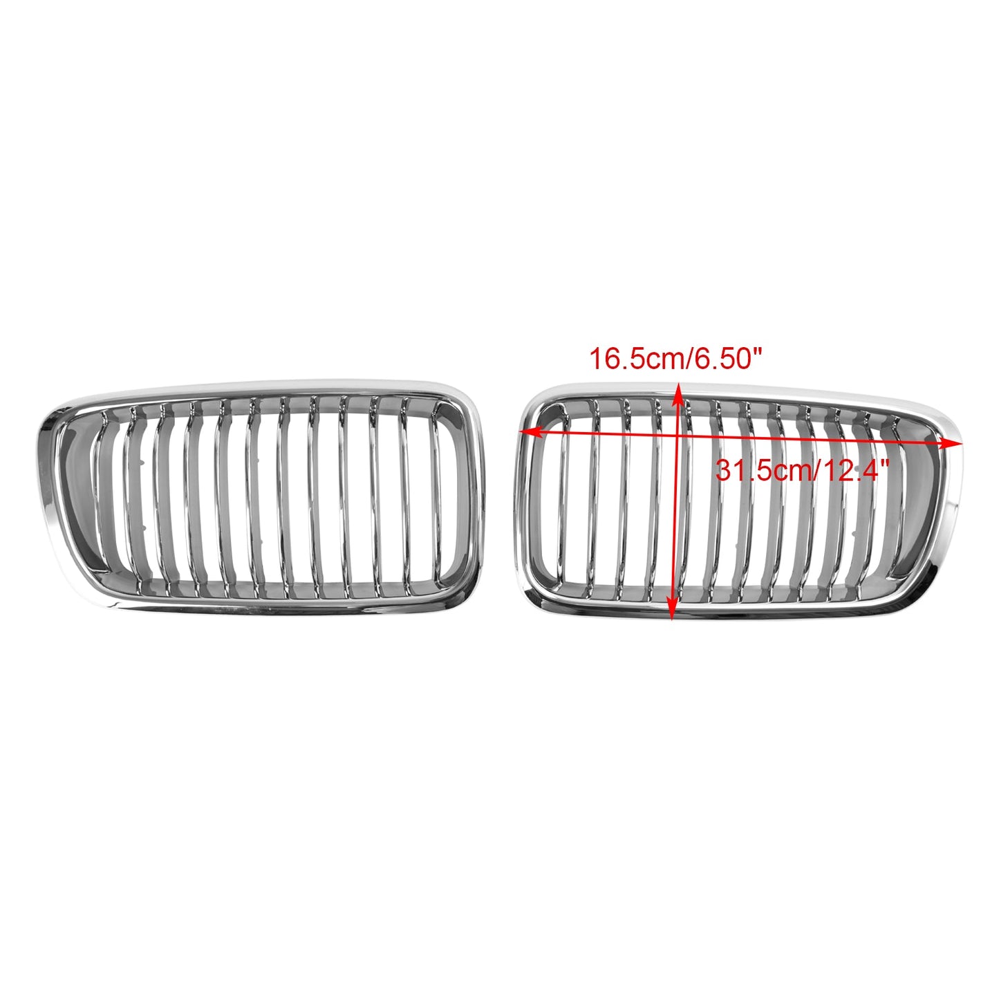 1994-2001 BMW 7 Series E38 Chrome Front Kidney Grill Grille 2PCS