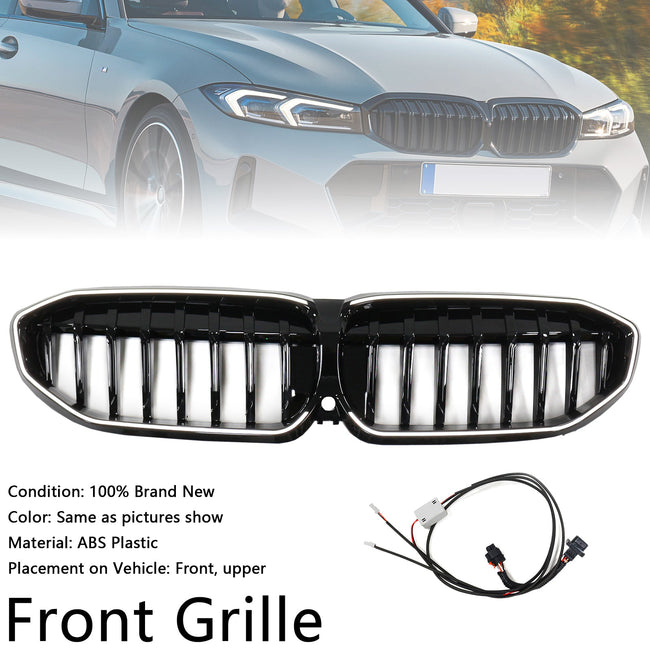 2019-2022 BMW 3 Series G20 Glossy Black Kidney Grille Grill 51138072085