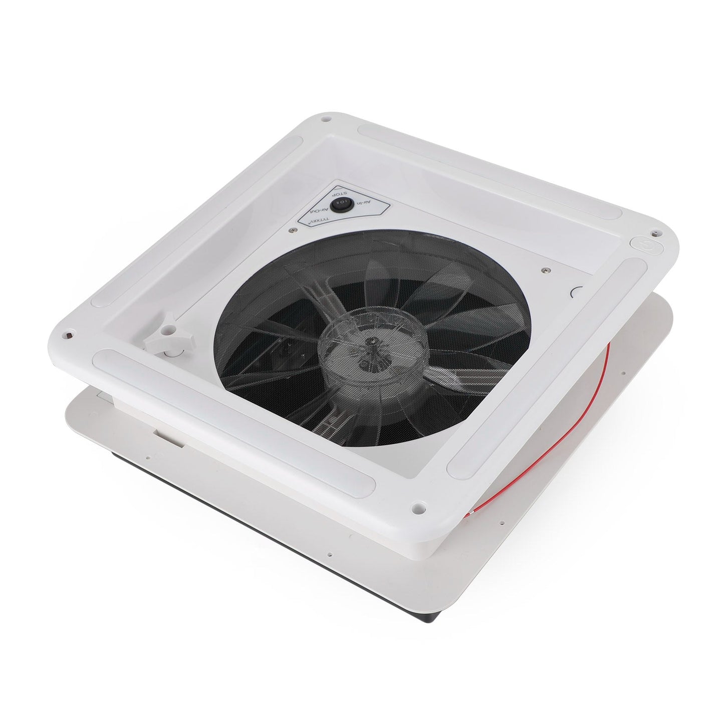 14" 12V Caravan Roof Vent Fan For RV With LED Light Manual RV Camper Fan Skylight