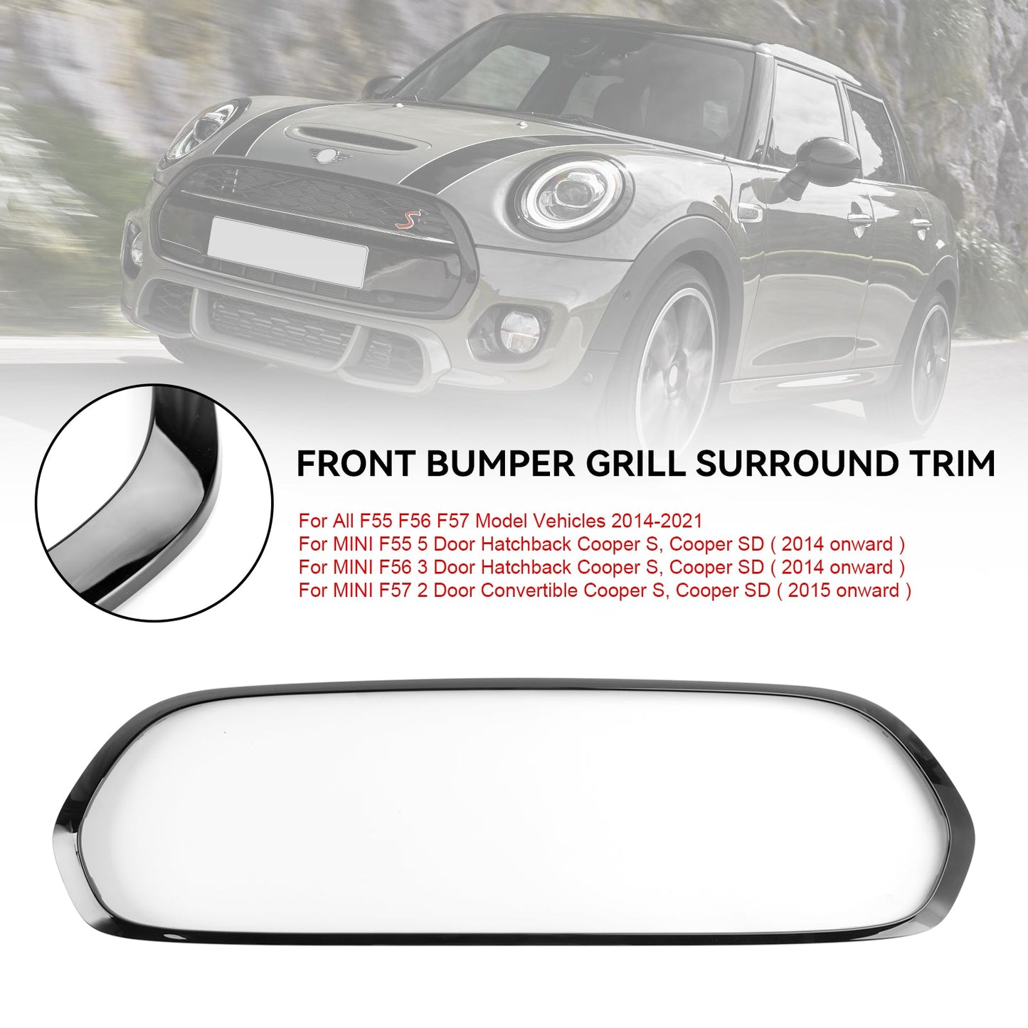 2014-2021 Mini Cooper F55 F56 F57 Front Grill Grille Surround 51137449207