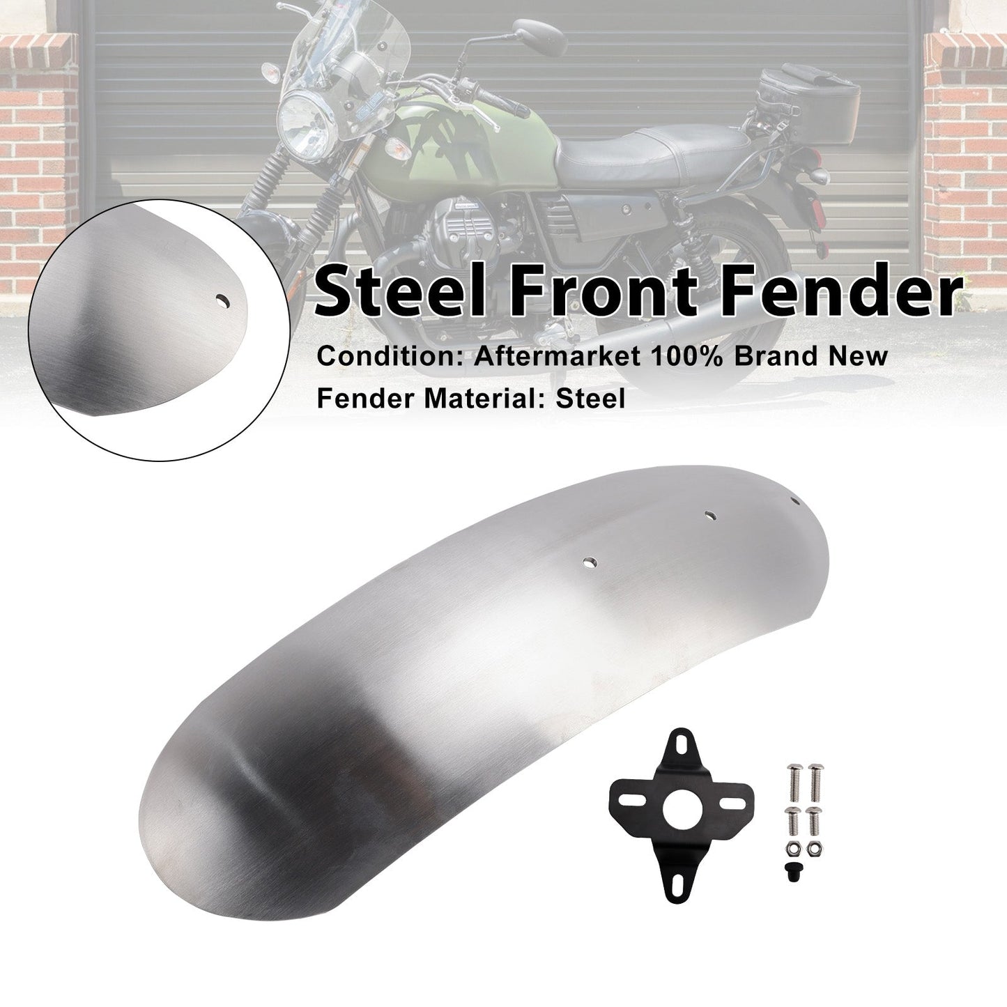 2017-2025 For MOTO GUZZI V7 Sport /Stone / Special / Custom Steel Front Fender Mudguard