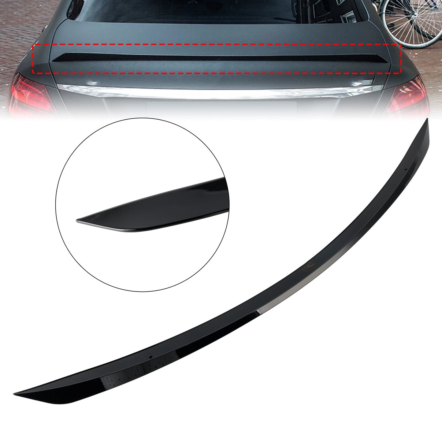 2016-2020 Mercedes E Class W213 E63S AMG Style Gloss Black Rear Boot Spoiler