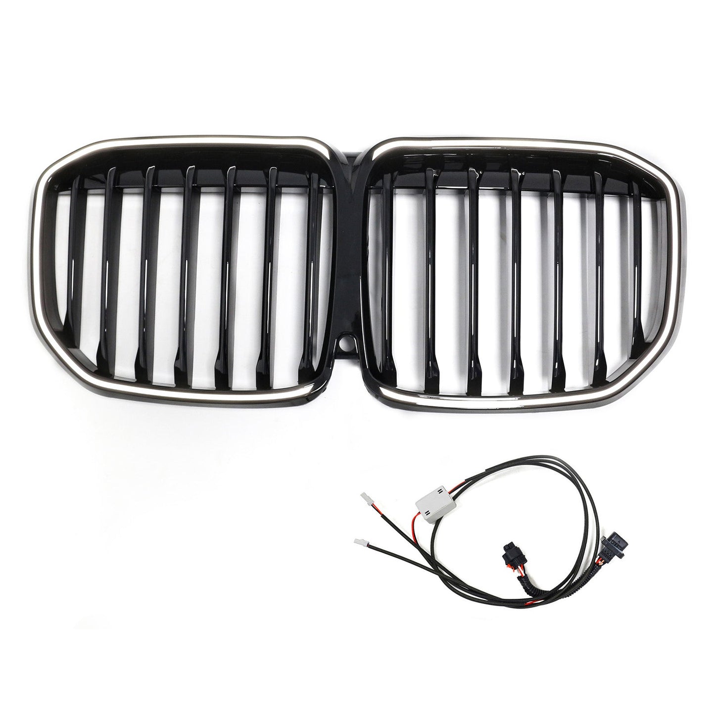 2019-2022 Fit BMW X7 G07 Single Slat Gloss Black Front Kidney Grill Grille