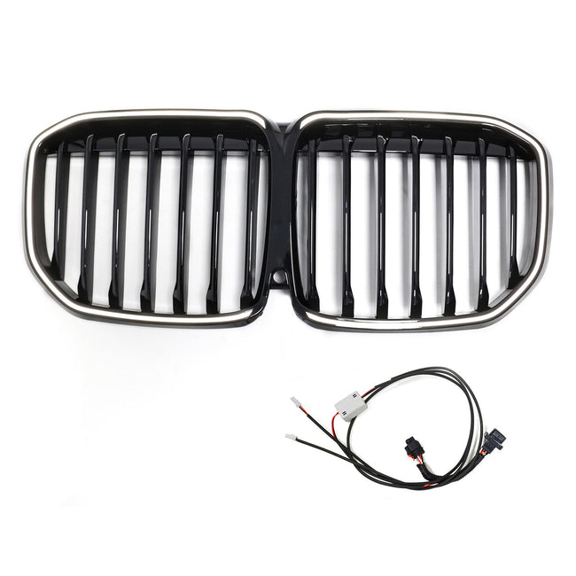 2019-2022 Fit BMW X7 G07 Single Slat Gloss Black Front Kidney Grill Grille