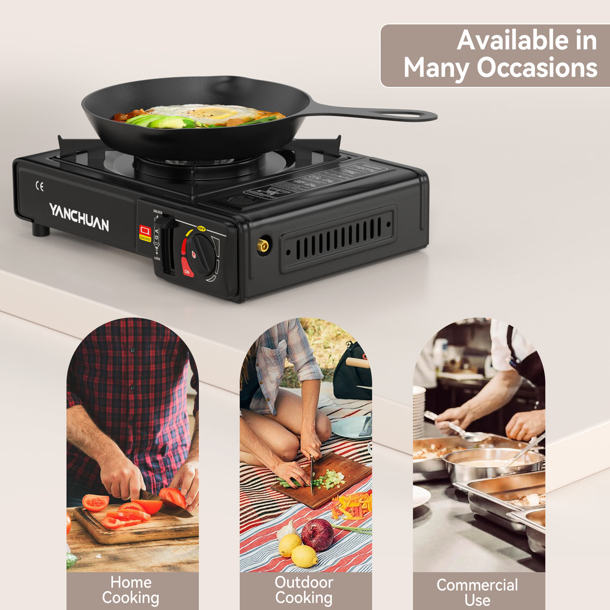 Dual Fuel Gas Stove Butane LPG Camping Burner Portable Tabletop Gas Cooker