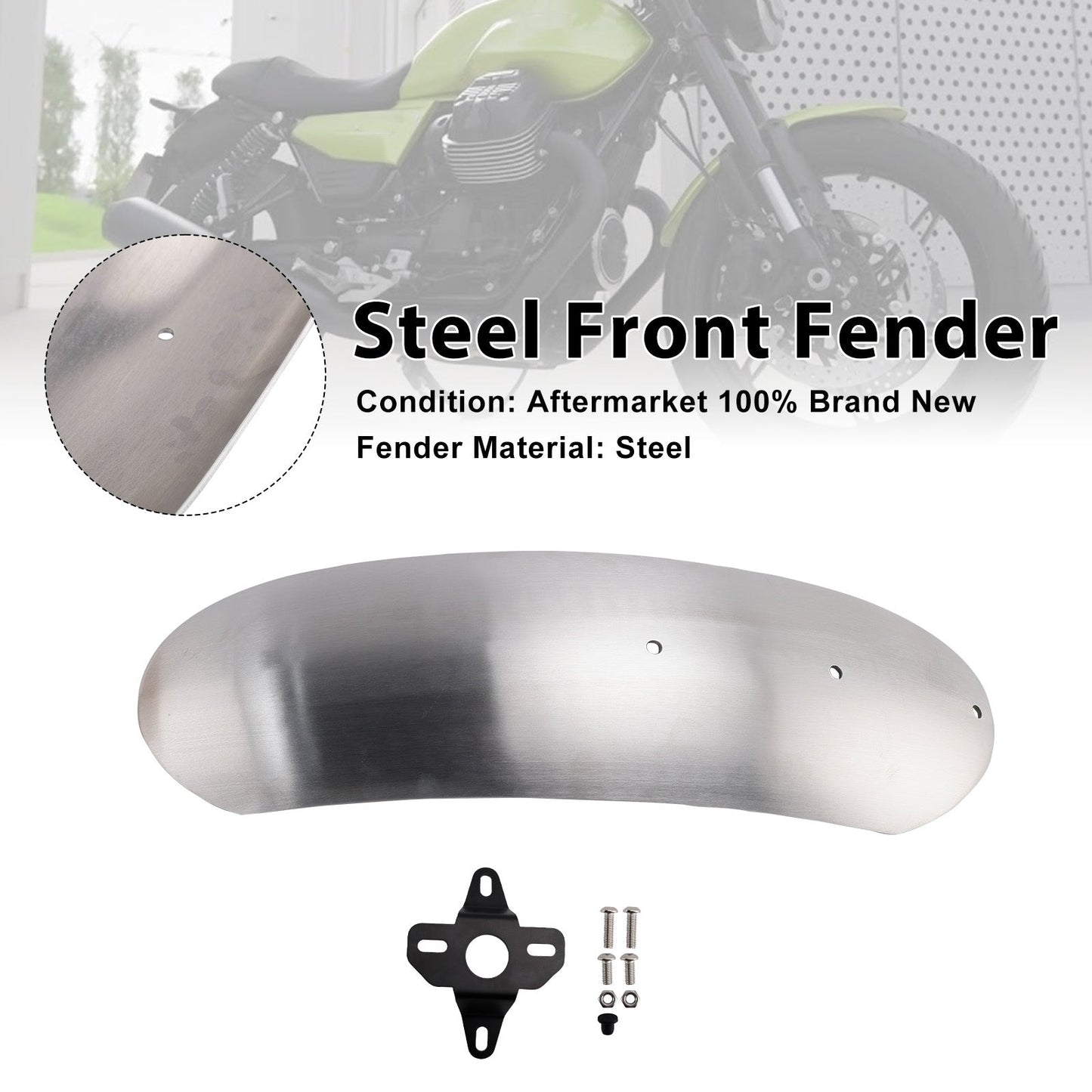 2017-2025 For MOTO GUZZI V7 Classic/Stornello/Trofeo Steel Front Fender Mudguard