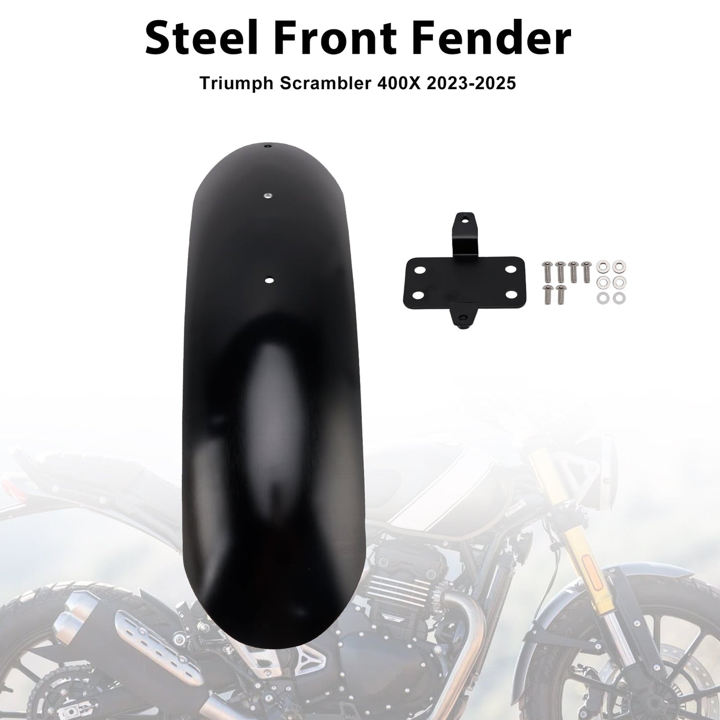 2023-2025 Scrambler 400X Steel Front Fender Mudguard