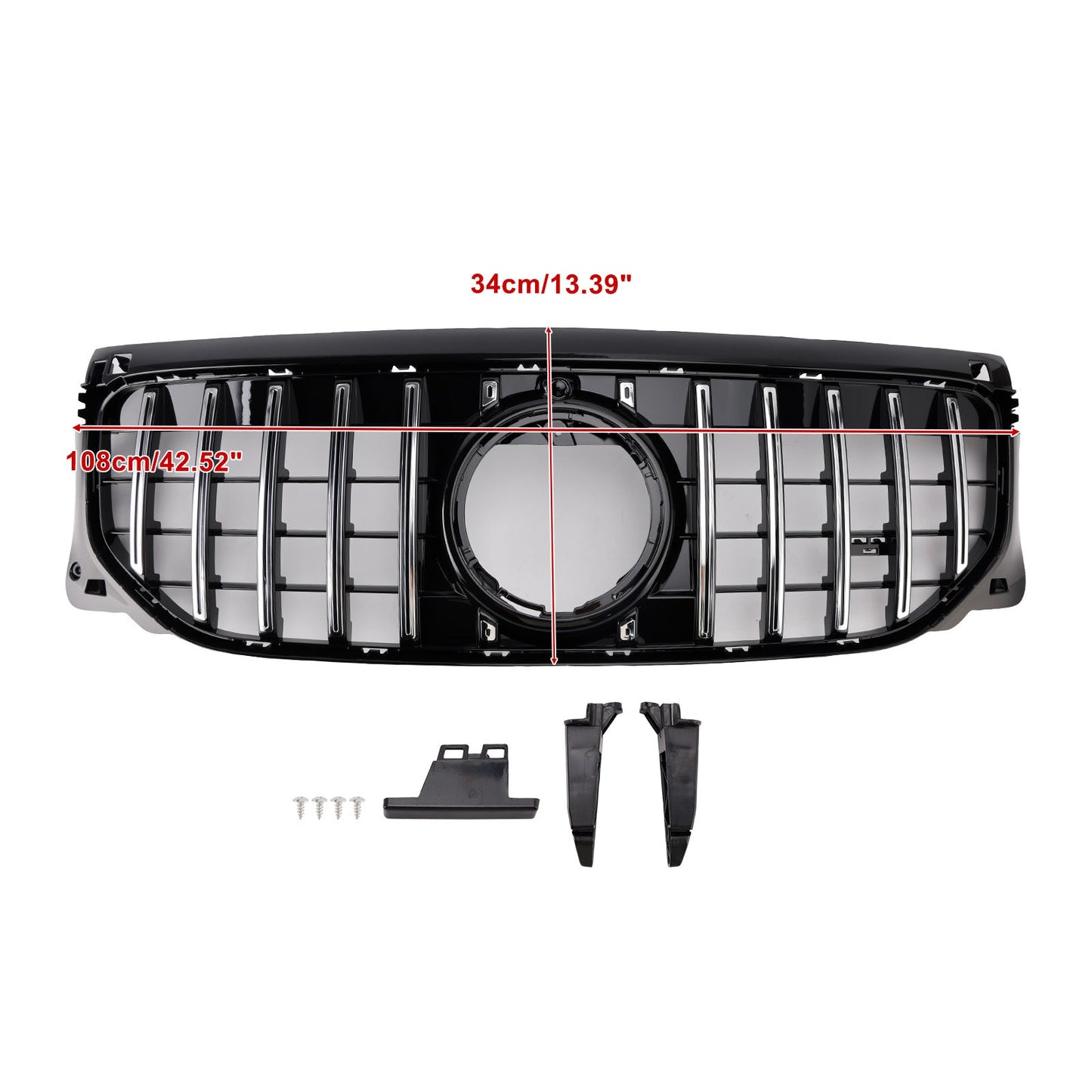 2024+ Fit Mercedes Benz GLB X247 GLB200 GLB250 Chrome+Black Front Bumper Grille