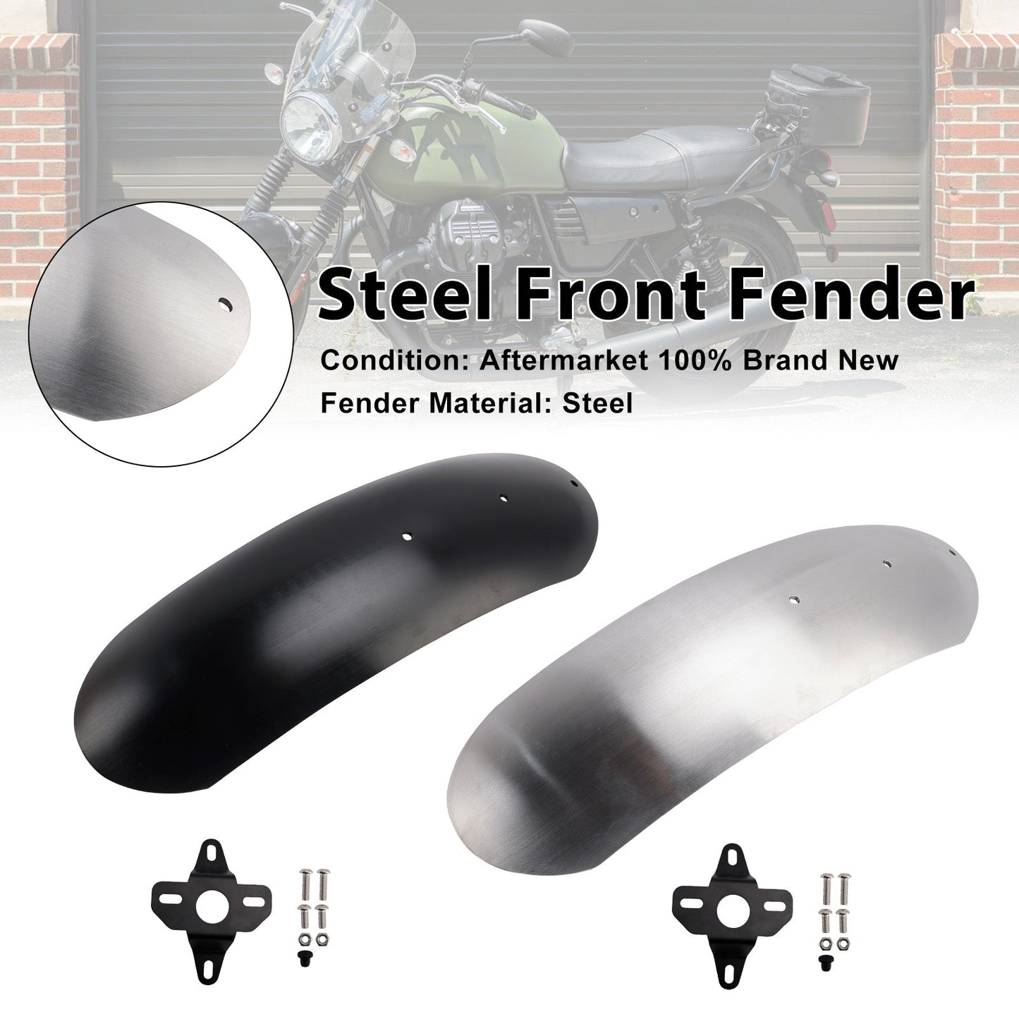 2017-2025 For MOTO GUZZI V7 Classic/Stornello/Trofeo Steel Front Fender Mudguard