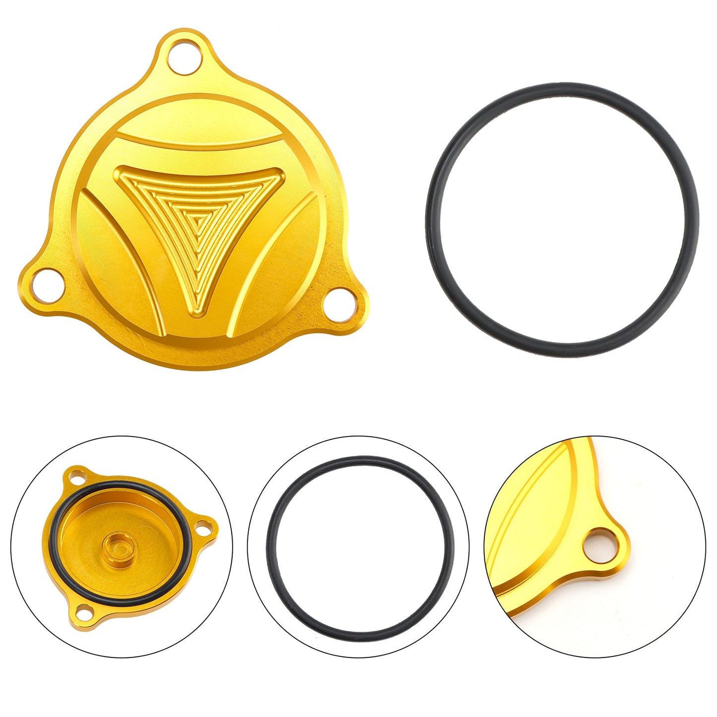 CNC Gold Oil Filter Cover For Suzuki Burgmann UH 125 150 200 DR-Z 400 E S SM