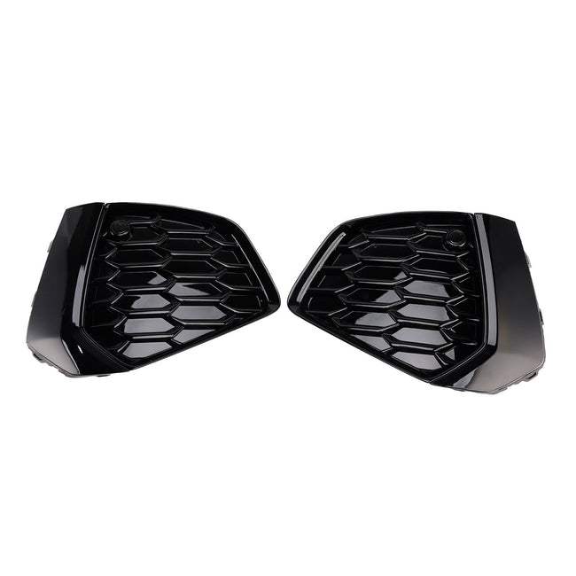 Black Front Honeycomb Fog Light Grille Cover Fit Audi A3 S-line 2021-2023