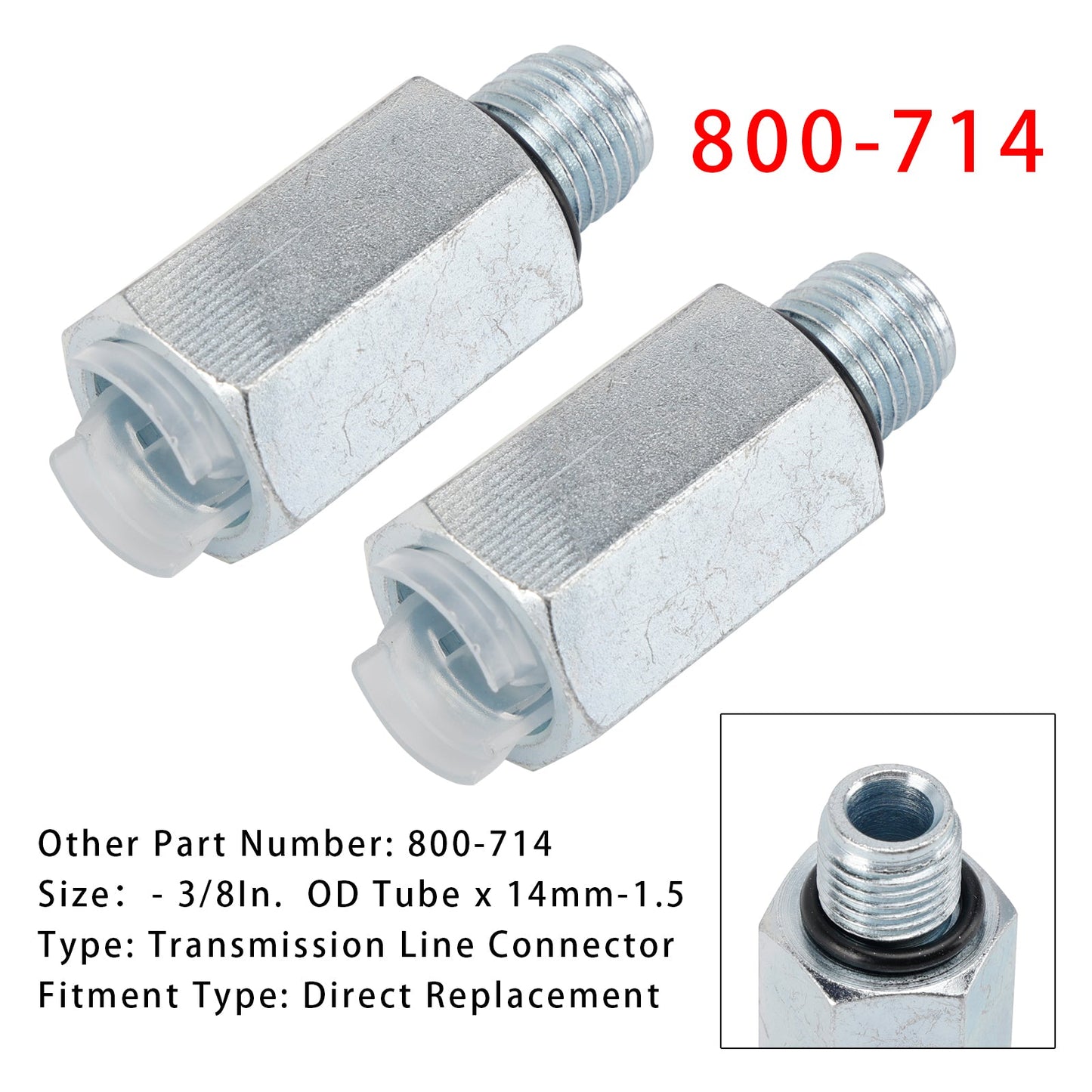 800-714 Transmission Line Connector - 3/8In. OD Tube x 14mm-1.5 2PCS