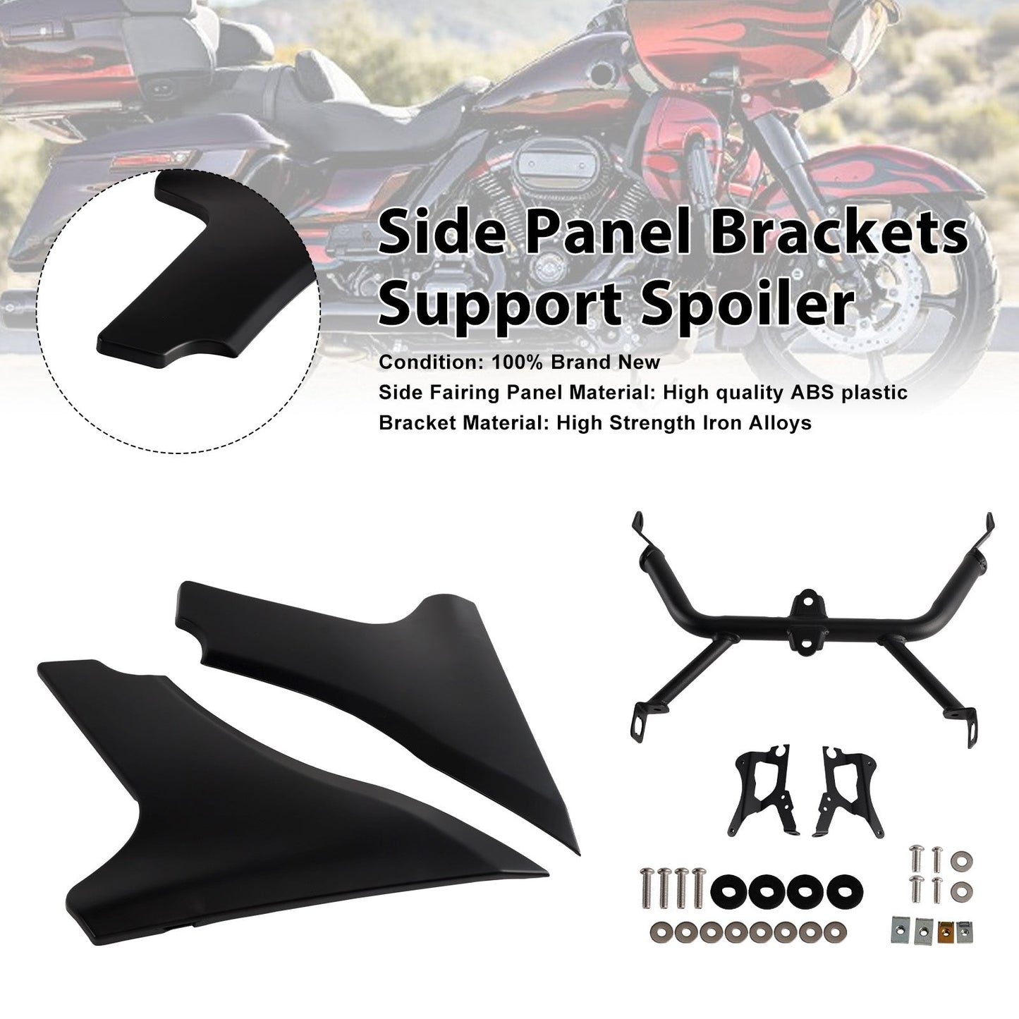 Side Panel Brackets Support Spoiler For CVO 121 117 Road Glide FLTRXSE 2023-2025