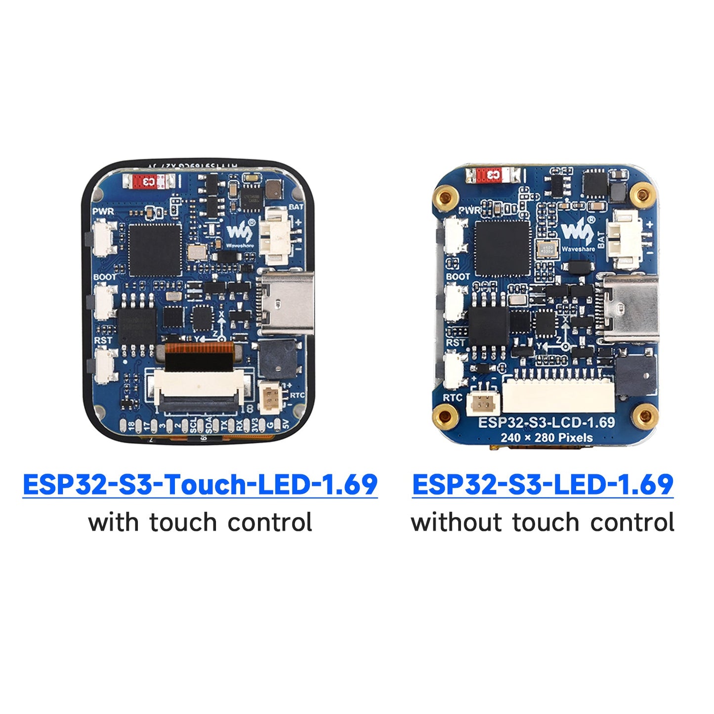 ESP32-S3 1.69inch Touch Screen Development Board 240MHz Processor WIFI Bluetooth