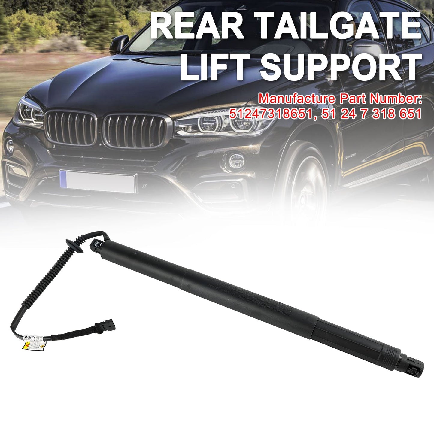 2014-2019 BMW X6 F16 F86 SUV M 4395ccm 575HP 423KW (Petrol) Rear Left Tailgate Power Lift Support 51247318651