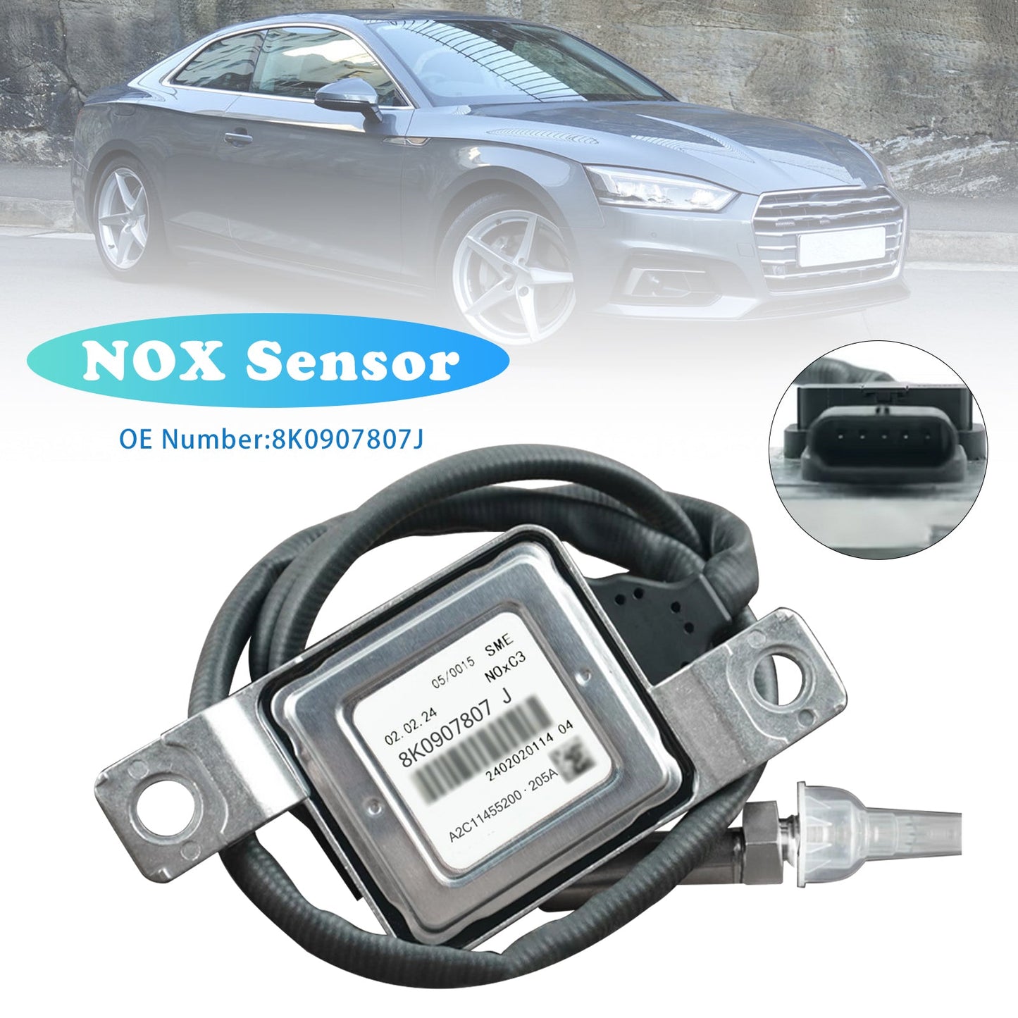 2013-2017 Audi A5 8F7 2.0 TDI quattro Convertible NOX Sensor Pre Cat 8K0907807J