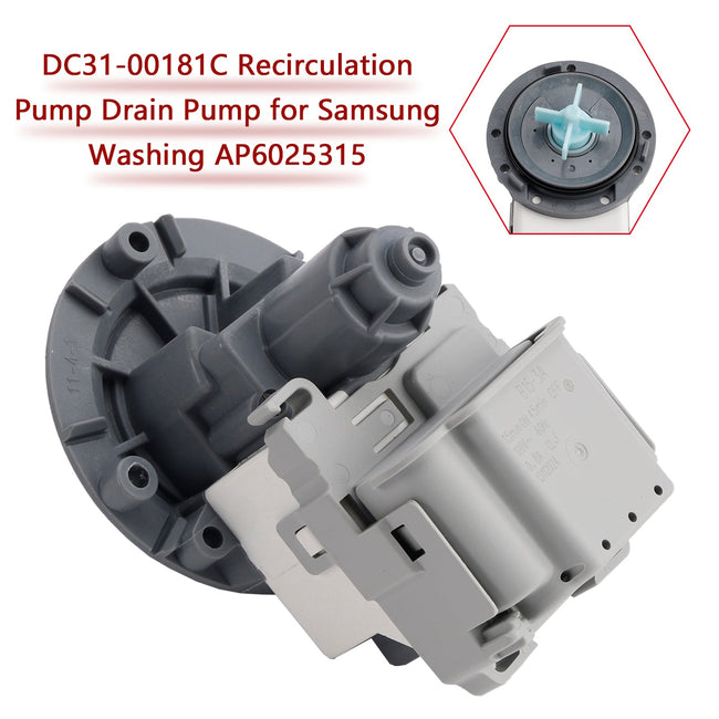 DC31-00181C Recirculation Pump Drain Pump for Samsung Washing AP6025315