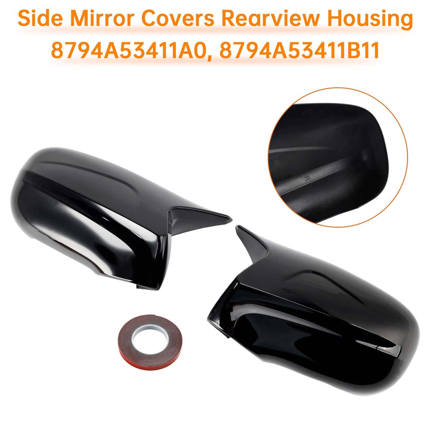 2007-2009 Lexus LS460 LS600h Base Side Mirror Covers Rearview Housing Black 8791053251