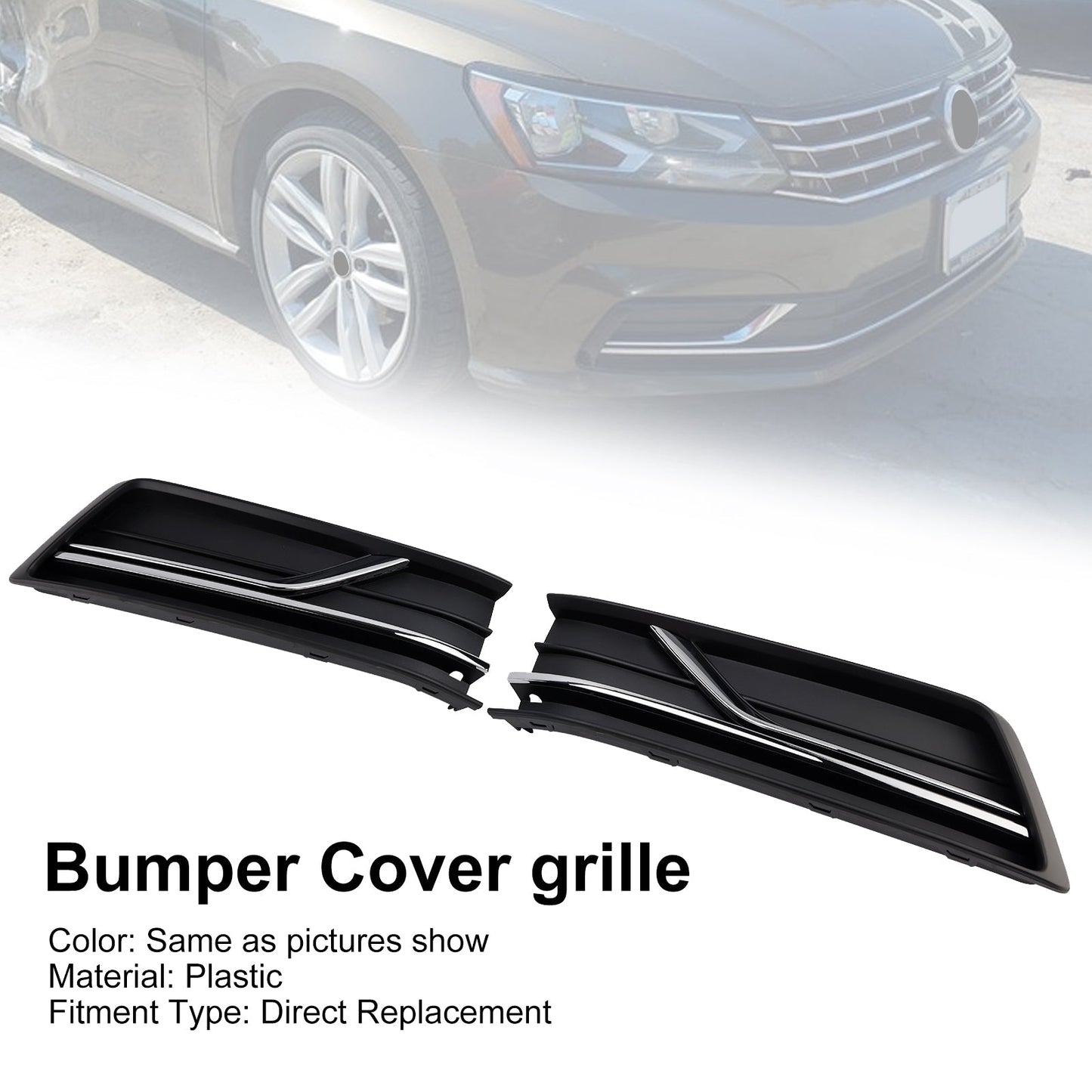 Front Left and Right Side Fog Light Cover Fit Volkswagen Passat B8 2016-2018