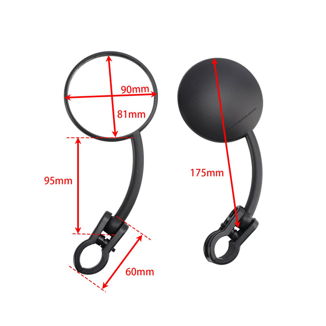 Universal 22mm Handlebar Clamp 80mm Enduro Motocross Mirror Set folding mirrors