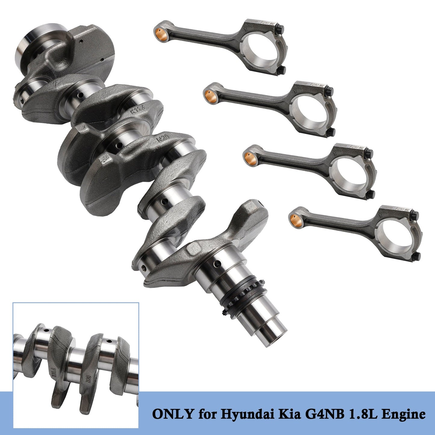 2014鈥?021 Kia K4 G4NB 1.8L Engine Crankshaft & Connecting Rods 231102E711