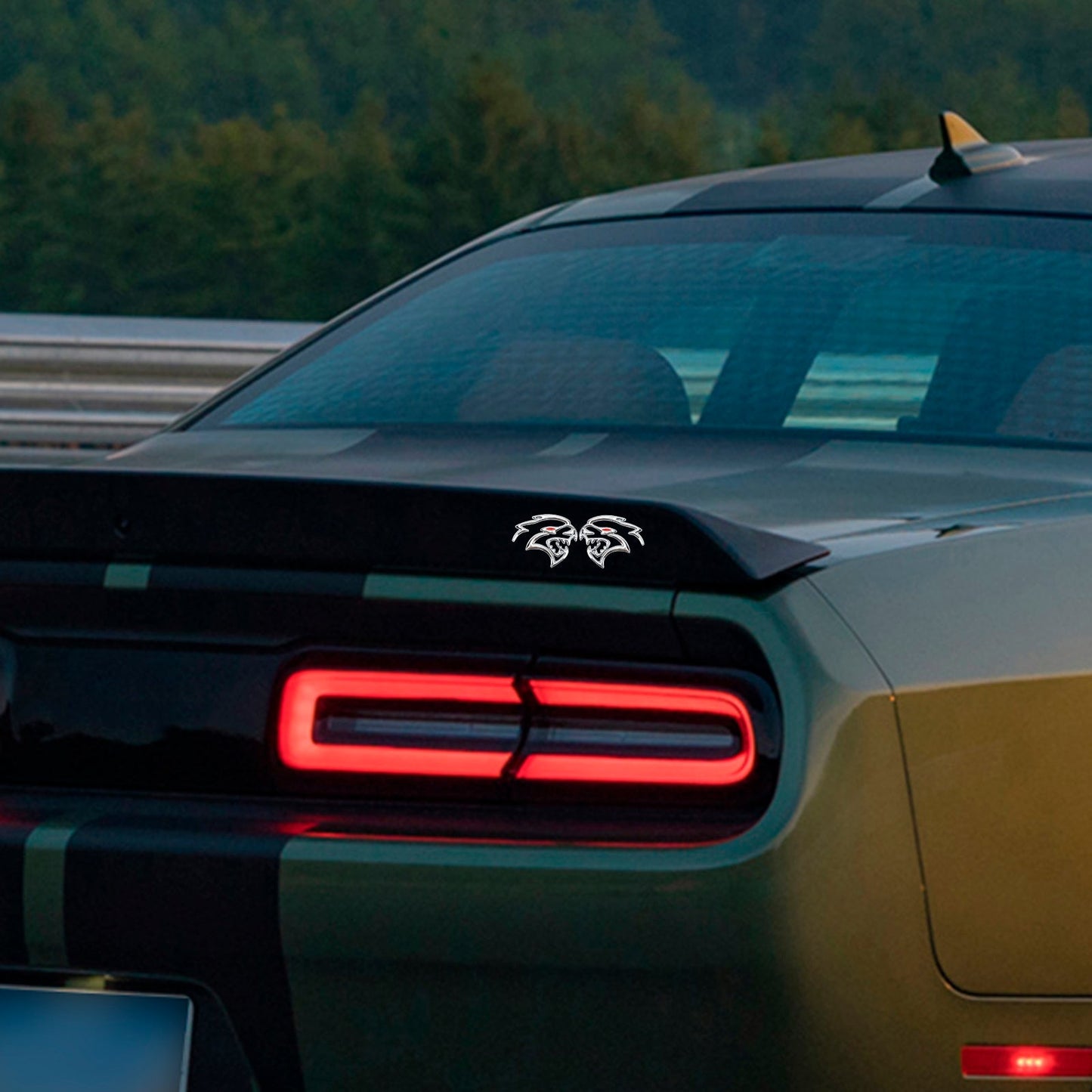 2x Hellcat Fender Side Emblem Badge Decal for SRT Hellcat Silver