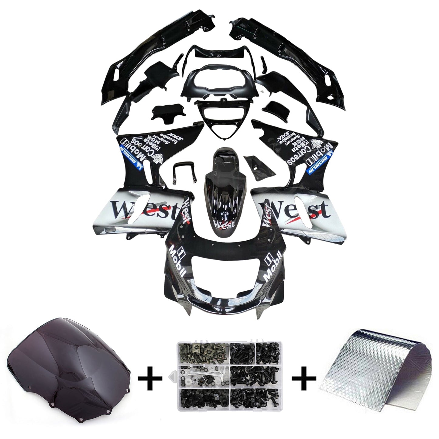 1993-2007 Kawasaki ZZR400 1998-2003 ZZR600 Injection Fairing Kit Bodywork Plastic ABS