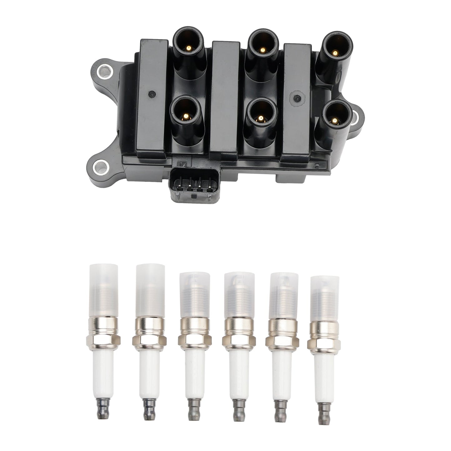 2001-2008 F-150 V6 4.2L Ignition Coil+6 Spark plug+6 Wire FD498 5F2Z-12029-AD 1F2118100