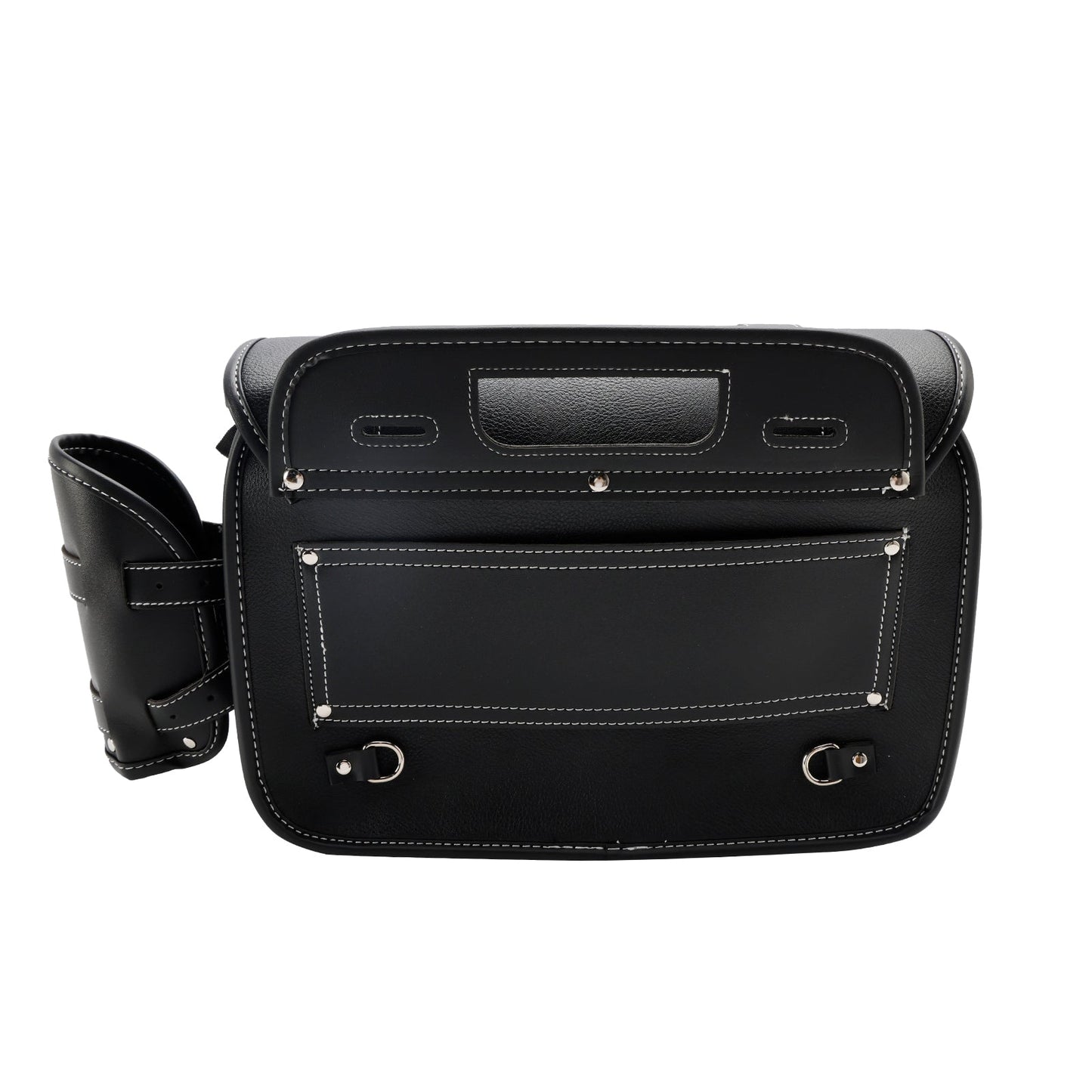 Tail Bag Pu Side Saddlebag Tail Bag Luggage Pouch Storage Black For Motorbike