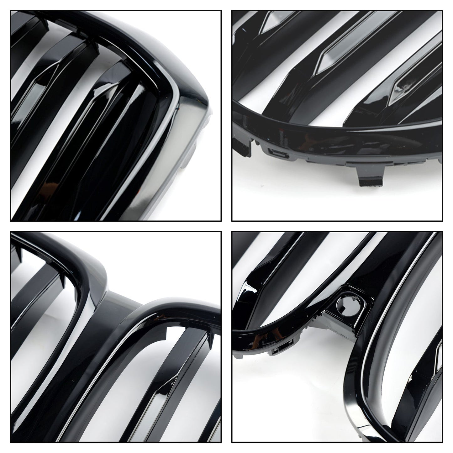 Black Front Bumper Grille Grill Fit BMW G05 LCI X5 2024+ Single Line W/LED