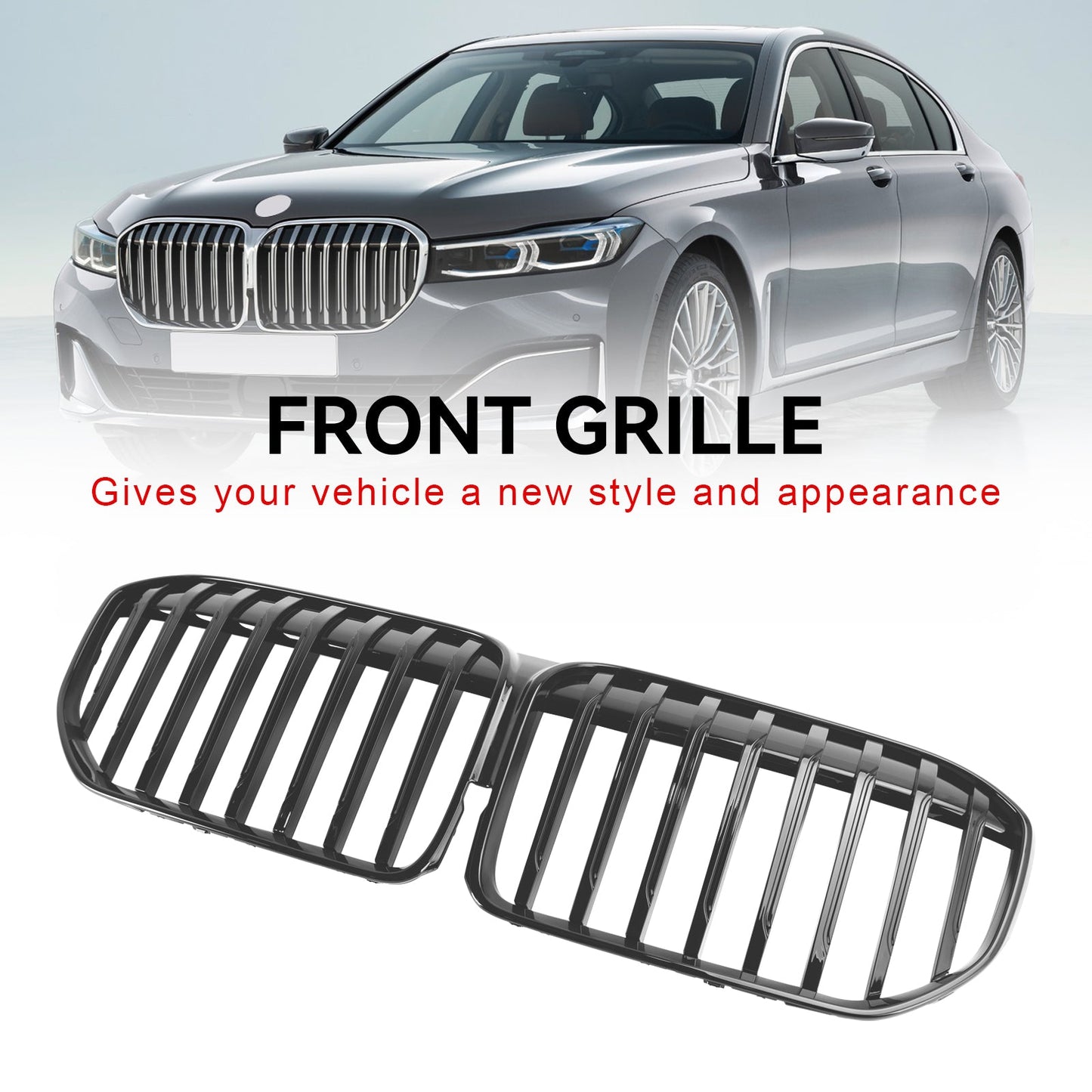 2019-2022 BMW 7 Series G11 G12 Single Slat Gloss Black Front Grill Grille