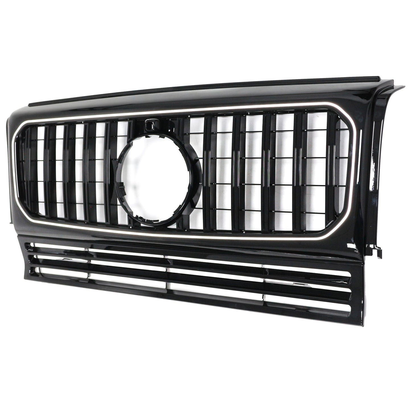 1990-2018 Mercedes Benz G-Class W463 With Camera Hole Gloss Black Front Bumper Grill Grille