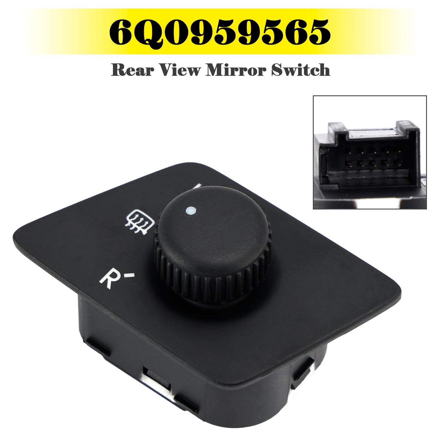 Rear View Mirror Switch Adjust Knob With Heat 6Q0959565 for VW Polo 2002-2010