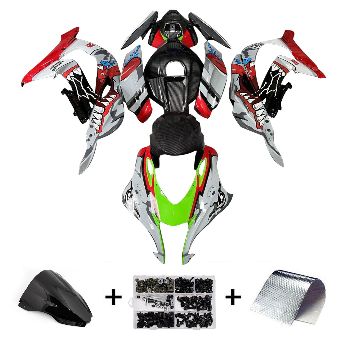 Injection Fairing Kit Bodywork Plastic ABS fit For Kawasaki ZX10R 2016-2020