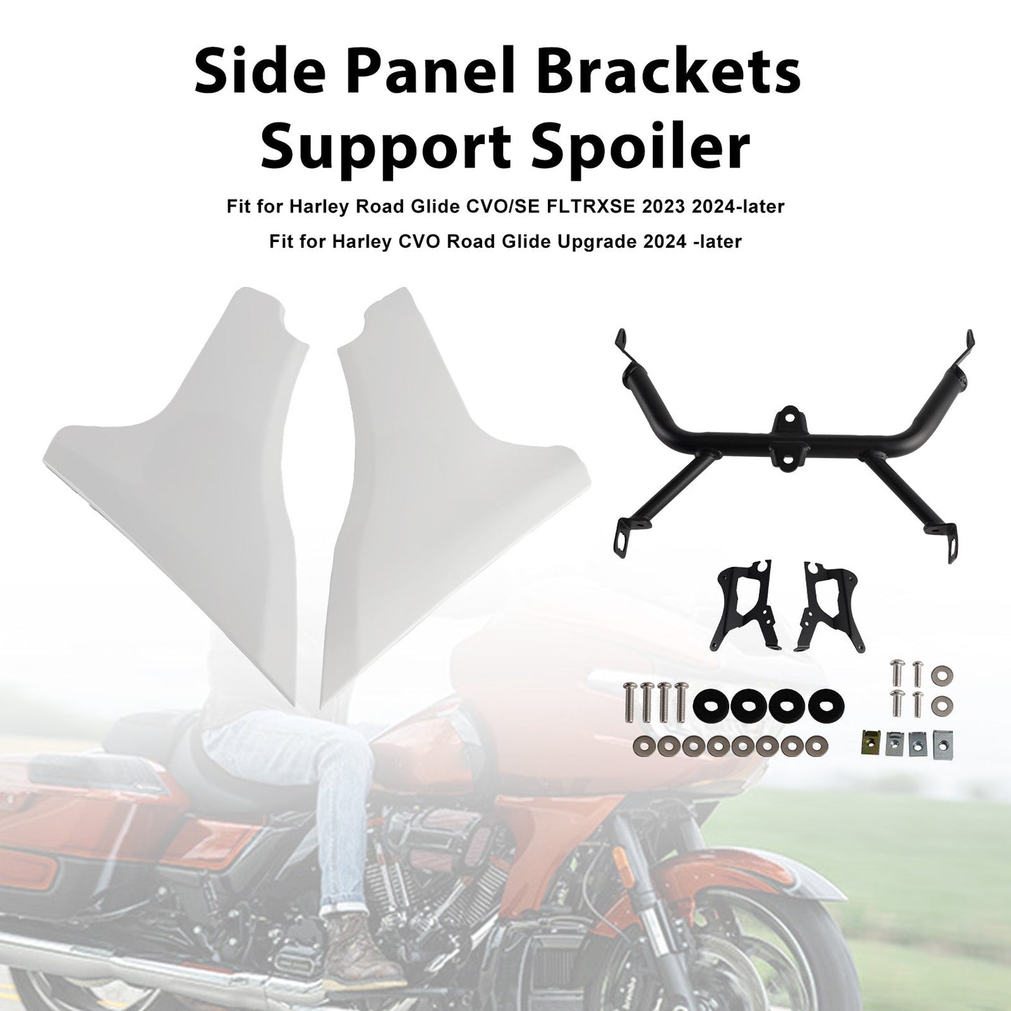 2023-later FLTRXSE and 2024 FLTRX and FLTRXSTSE models Side Panel Brackets Support Spoiler
